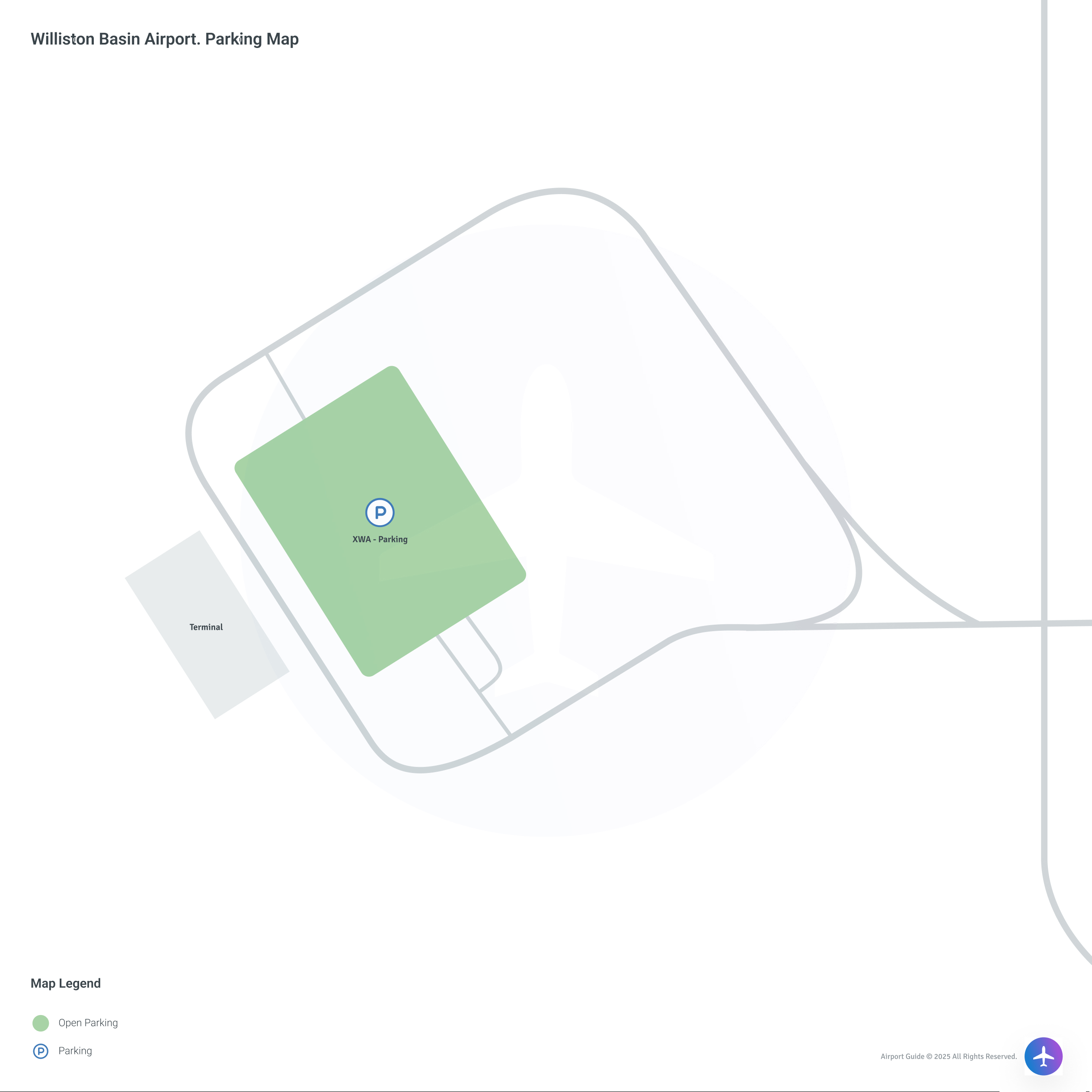 Williston Basin International Airport (XWA) Parking Map