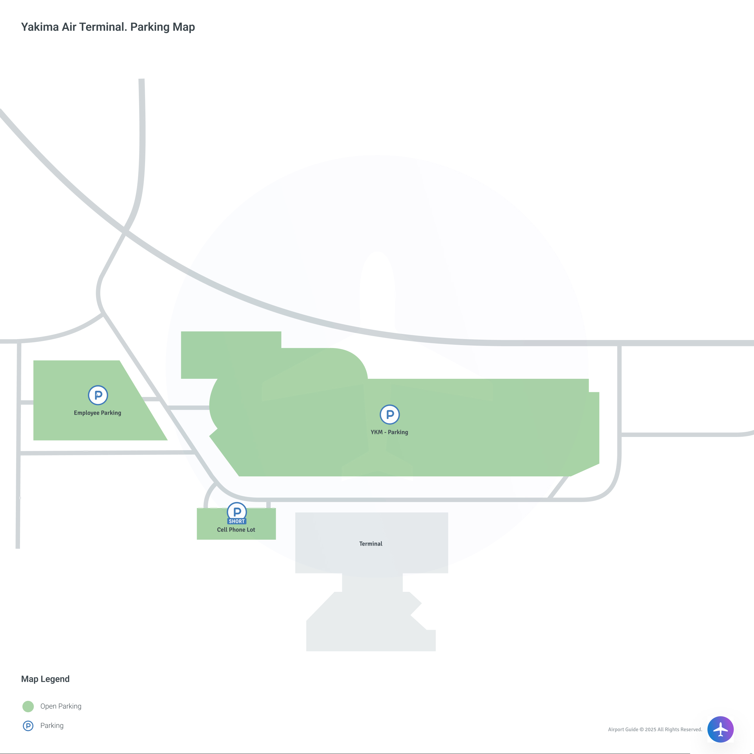 Yakima Air Terminal-McAllister Field (YKM) Parking Map
