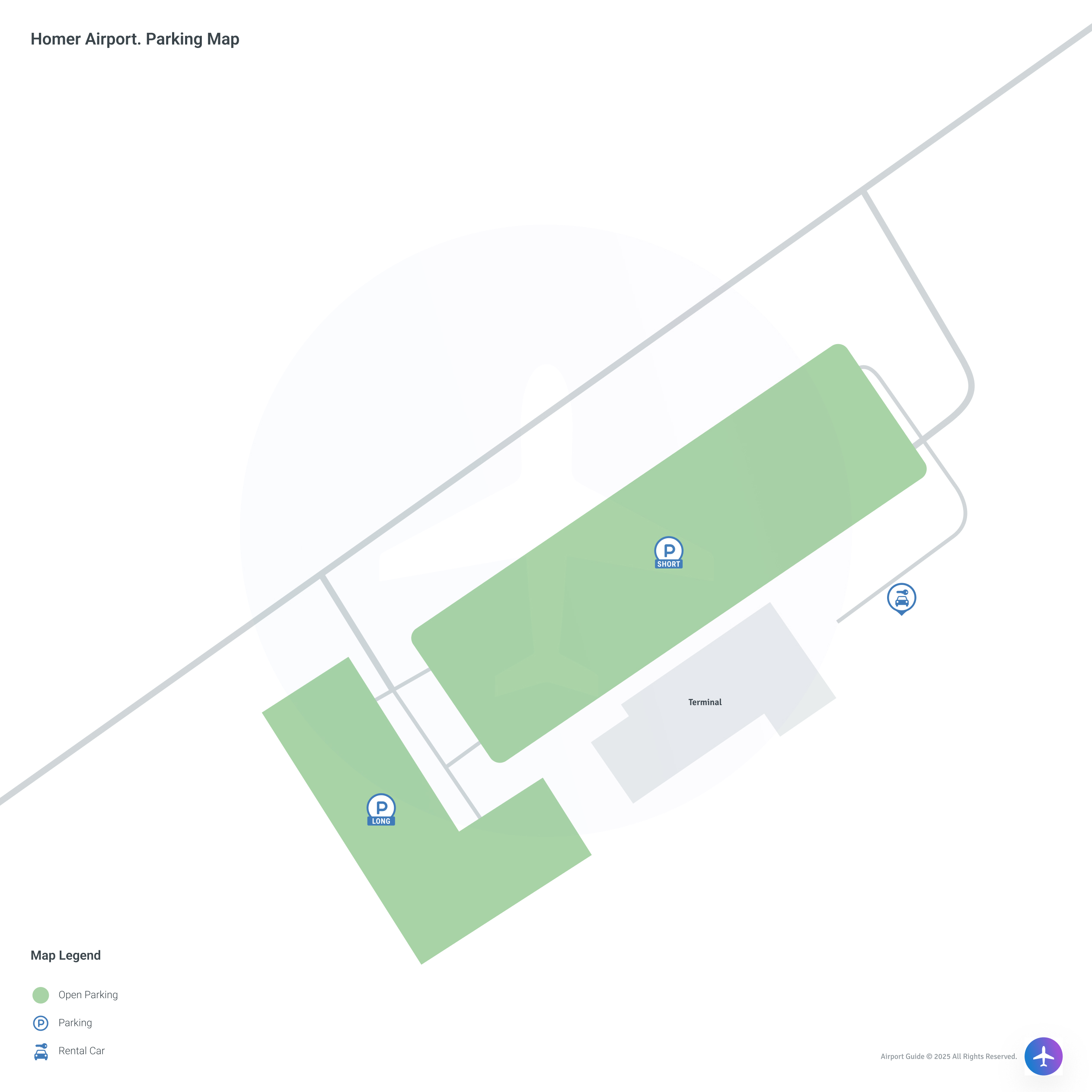 Homer Airport (HOM) Parking Map