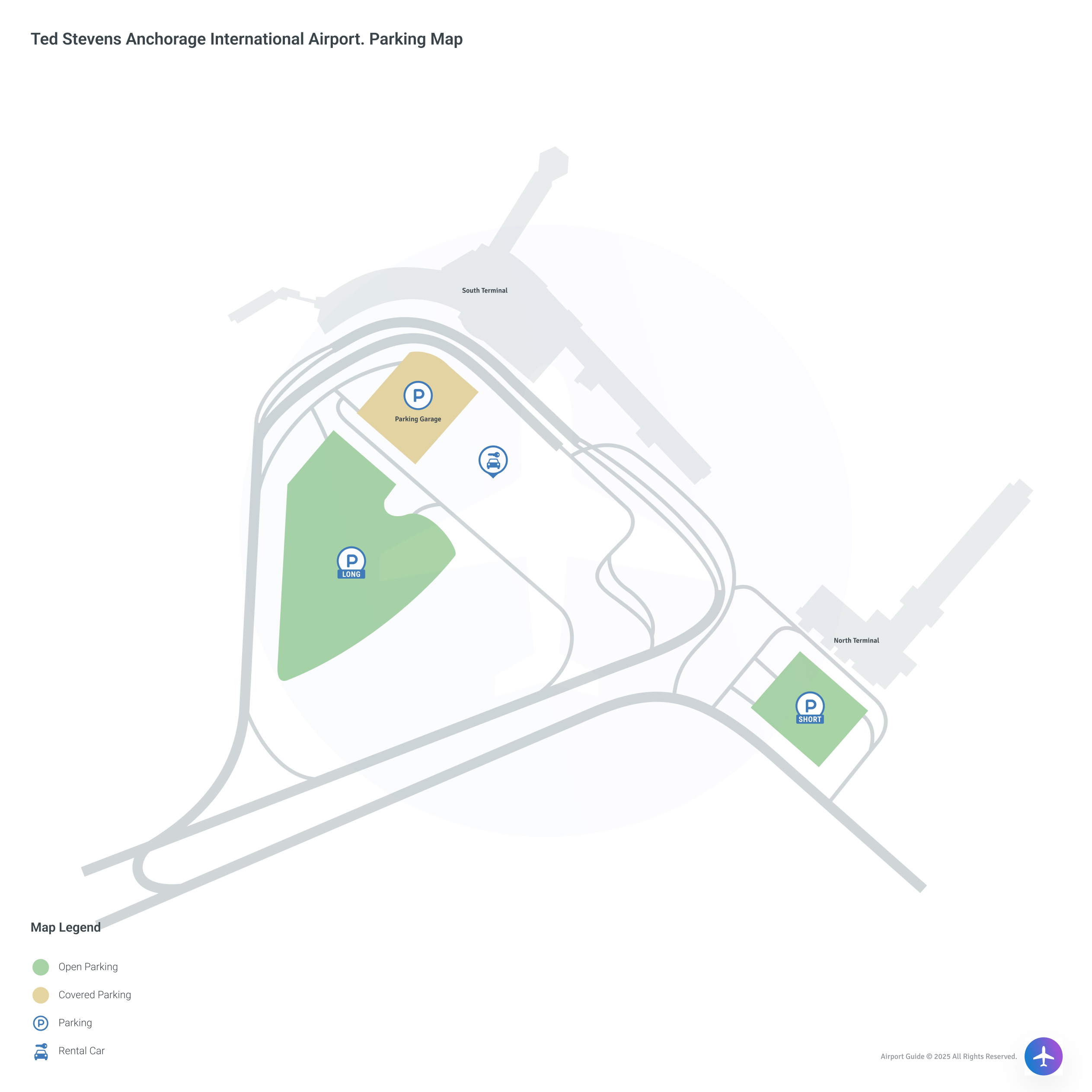 Ted Stevens Anchorage International Airport (ANC) Parking Map