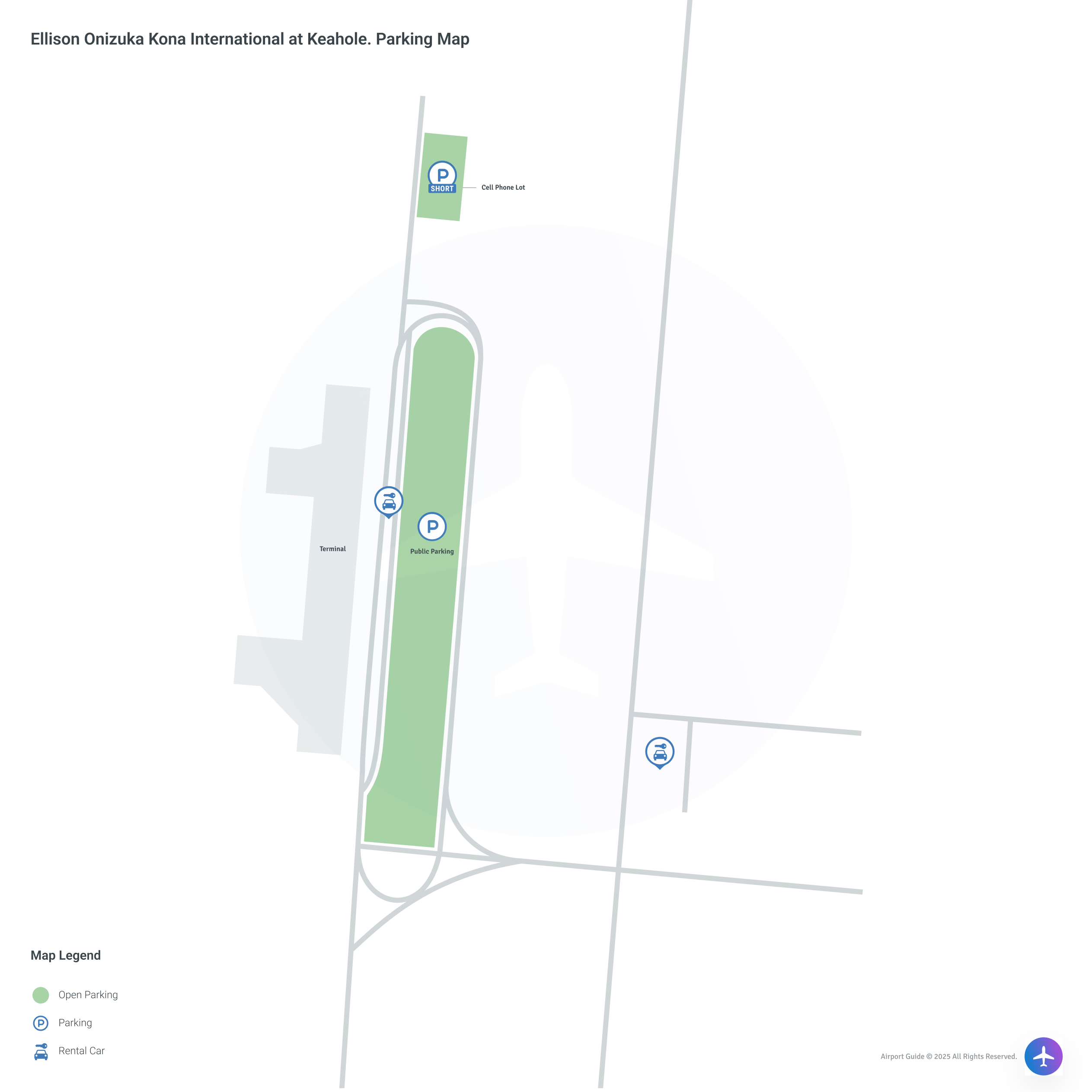 Ellison Onizuka Kona International Airport at Keahole (KOA) Parking Map