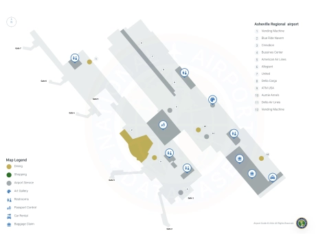 AVL Airport Terminal Map