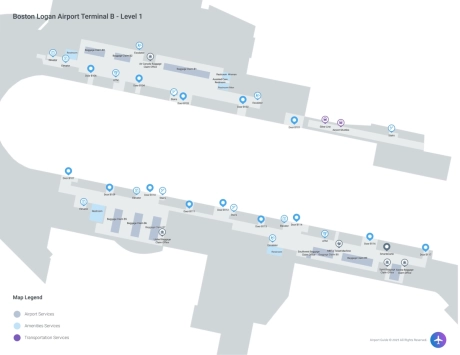 BOS Airport Terminal B Map