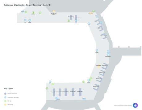BWI Airport Terminal Map