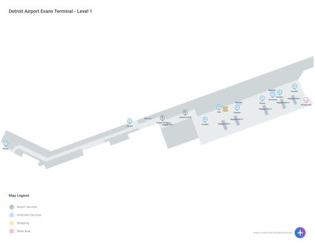 DTW Airport Evans Terminal Map