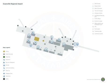 EVV Airport Terminal Map
