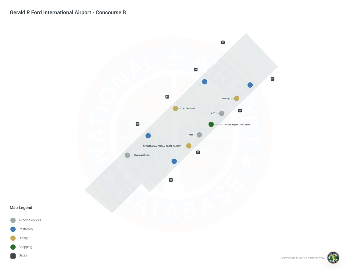 Gerald R Ford International Airport (GRR) | Concourse B | Level 1