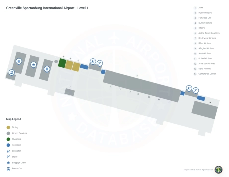 GSP Airport Terminal Map