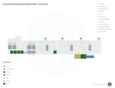 GSP Airport Concourse B Map