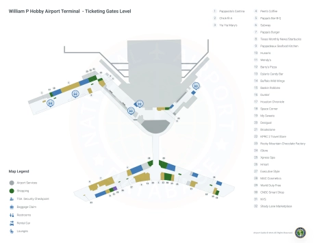 HOU Airport Terminal Map