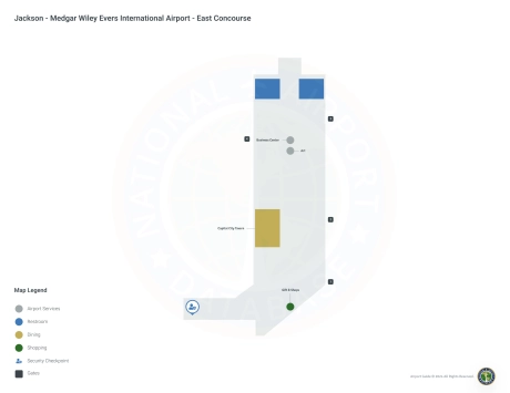 JAN Airport Concourse East Map