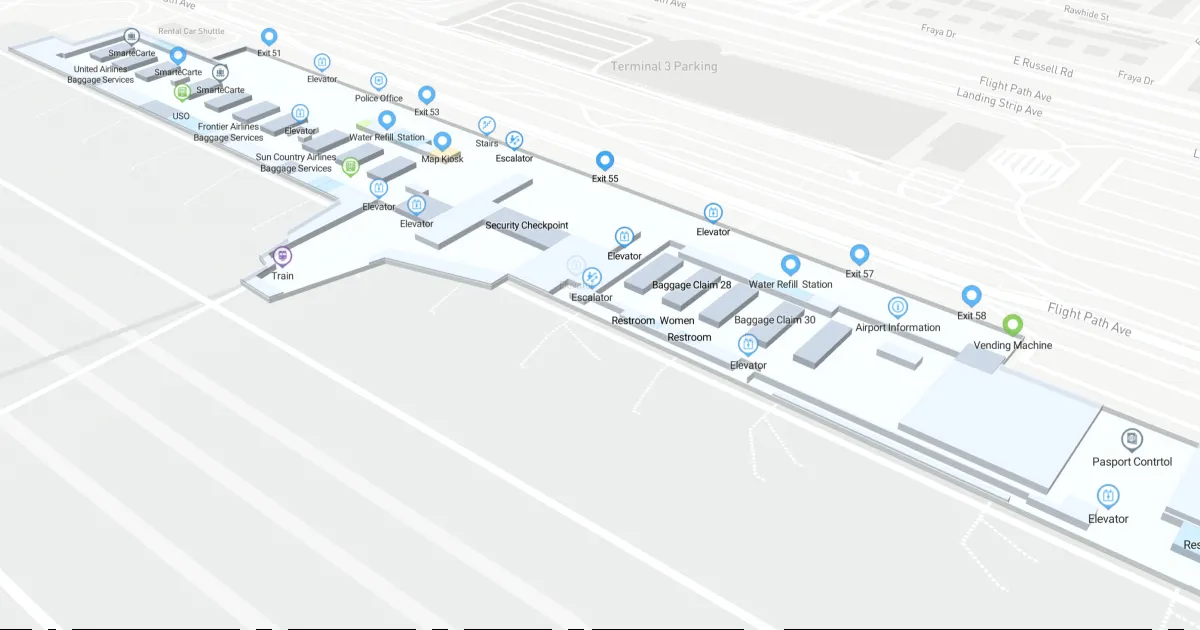 Harry Reid International Airport (LAS) | Terminal 3 | Baggage Claim Level
