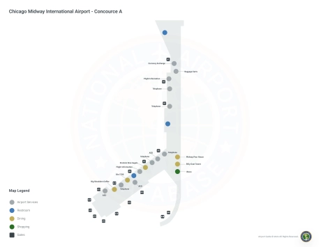 MDW Airport Concourse A Map