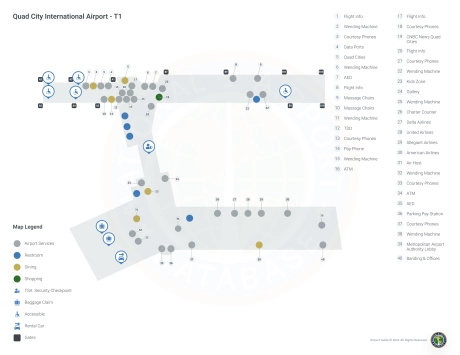 MLI Airport Terminal Map