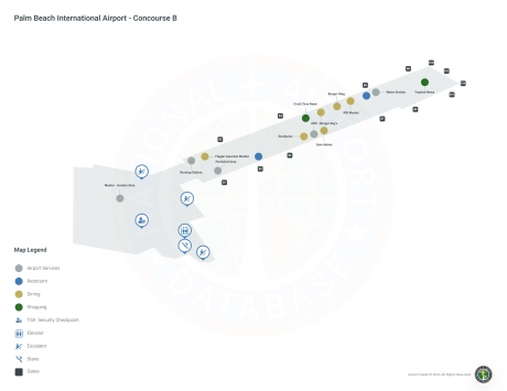 PBI Airport Concourse B Map