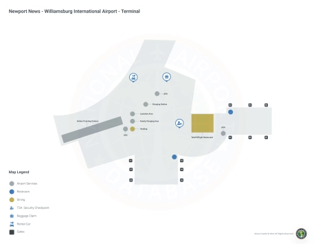 PHF Airport Terminal Map