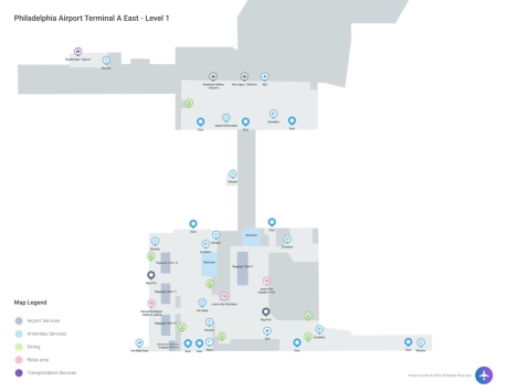 PHL Airport Terminal A East Map