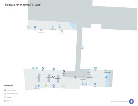 PHL Airport Terminal B Map