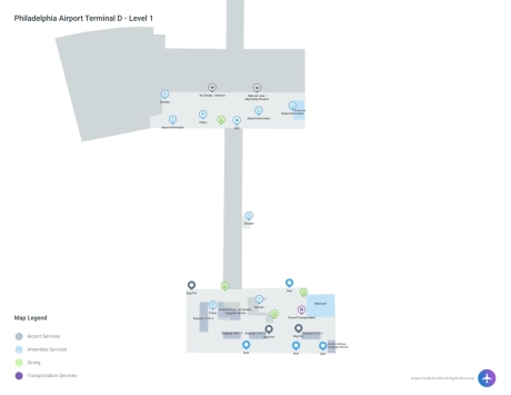 PHL Airport Terminal D Map