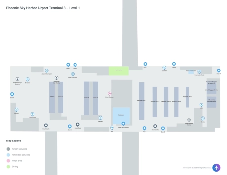PHX Airport Terminal 3 Map