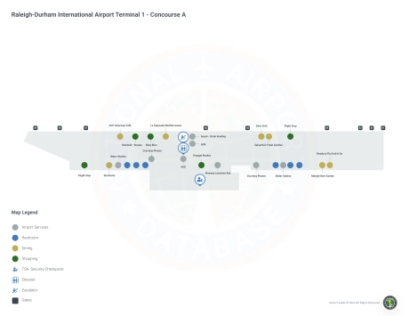 RDU Airport Terminal 1 Map