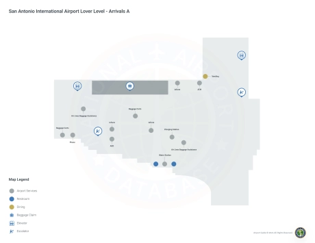 SAT Airport Terminal A Map