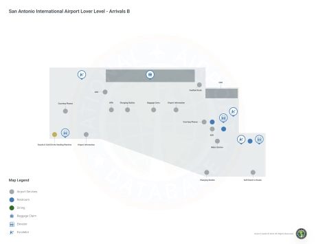 SAT Airport Terminal B Map