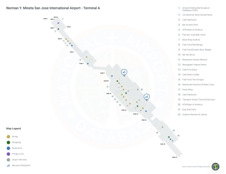 SJC Airport Terminal A Map