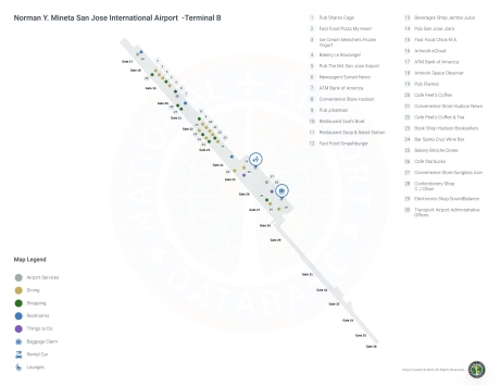 SJC Airport Terminal B Map