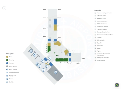SMF Airport Terminal A Map