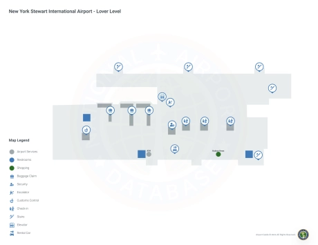 SWF Airport Terminal Map