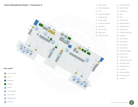 TUL Airport Concourse A Map