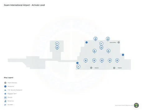 GUM Airport Terminal LL Map