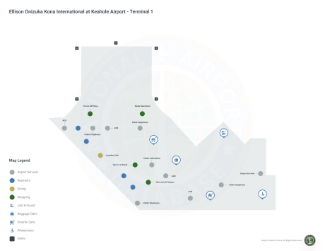 KOA Airport Terminal 1 Map
