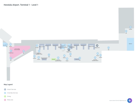 HNL Airport Terminal 1 Map