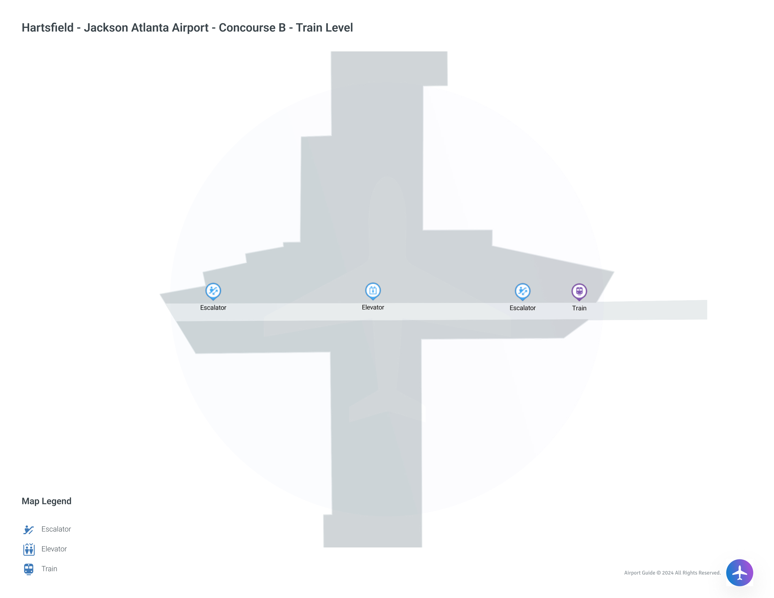 ATL Concourse C Train Level map