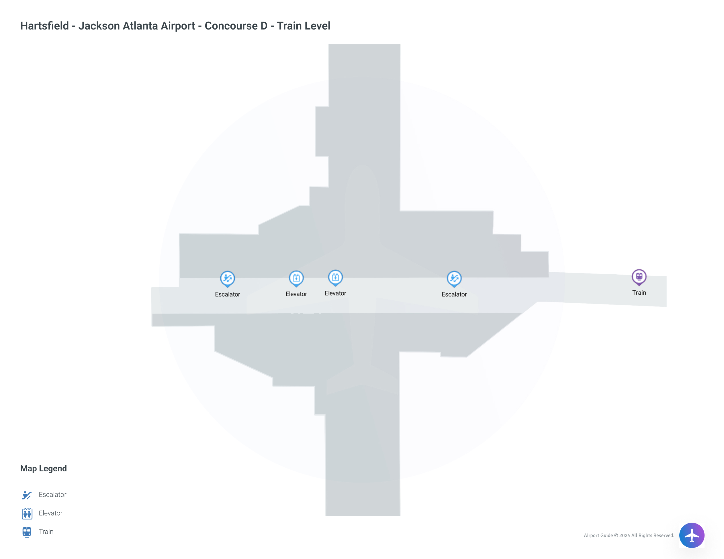 ATL Concourse D Train Level map