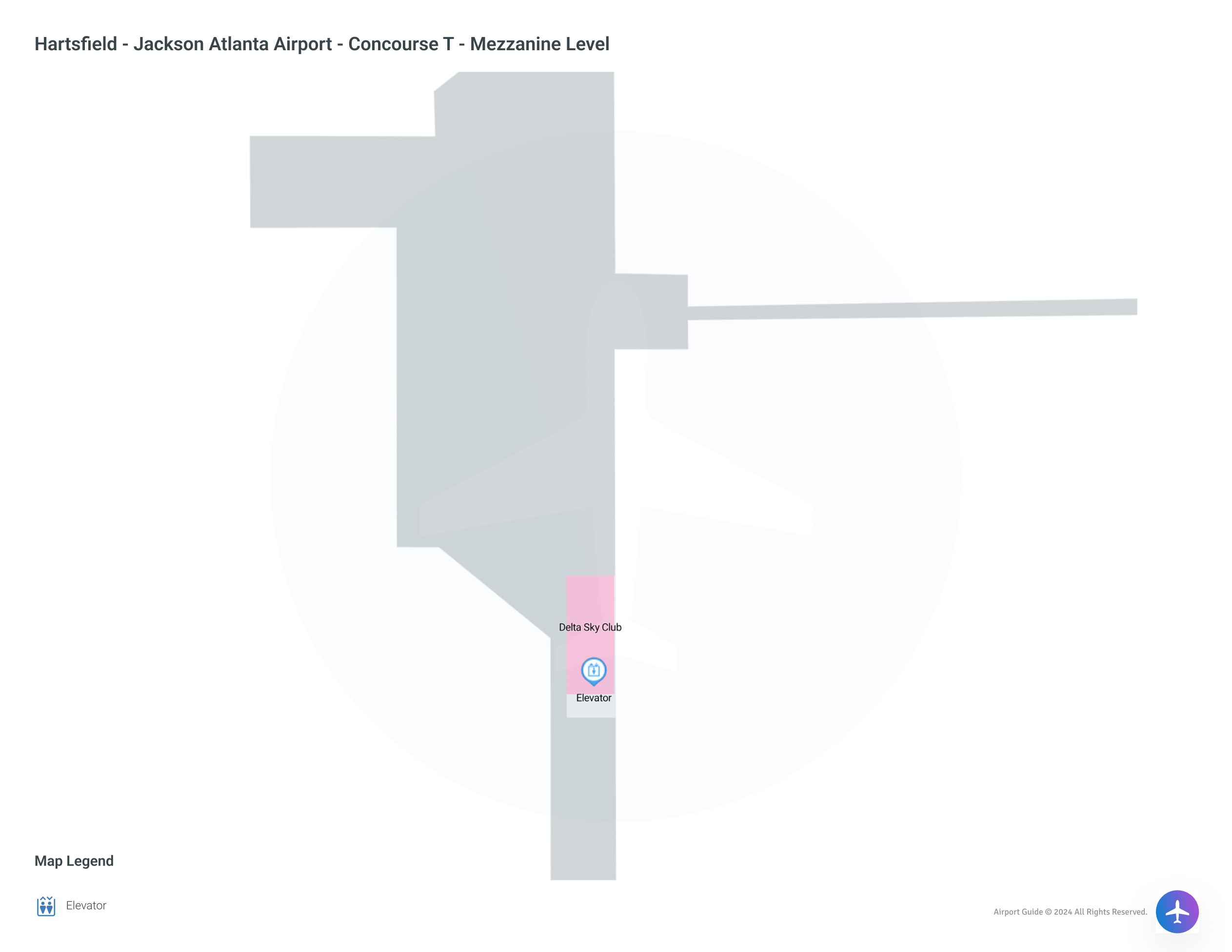 ATL Concourse T Mezzanine Level map