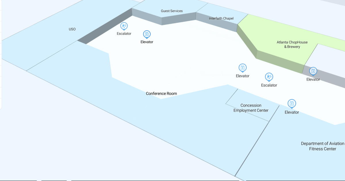 ATL Domestic Terminal Mezzanine Level Interactive map