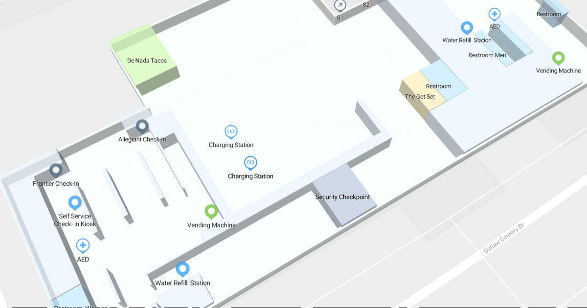 AUS South Terminal Gates Level Interactive map