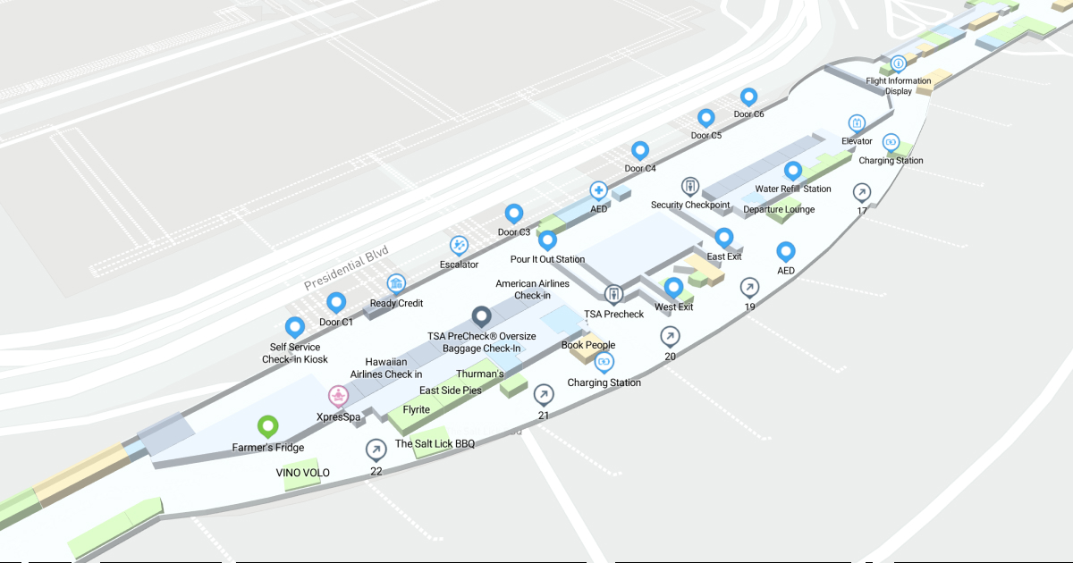 AUS Terminal Gates Level Interactive map