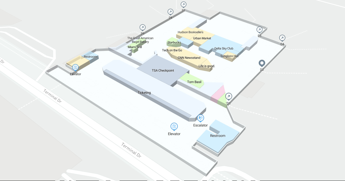 Fort Lauderdale-Hollywood International Airport Terminal 2 Map