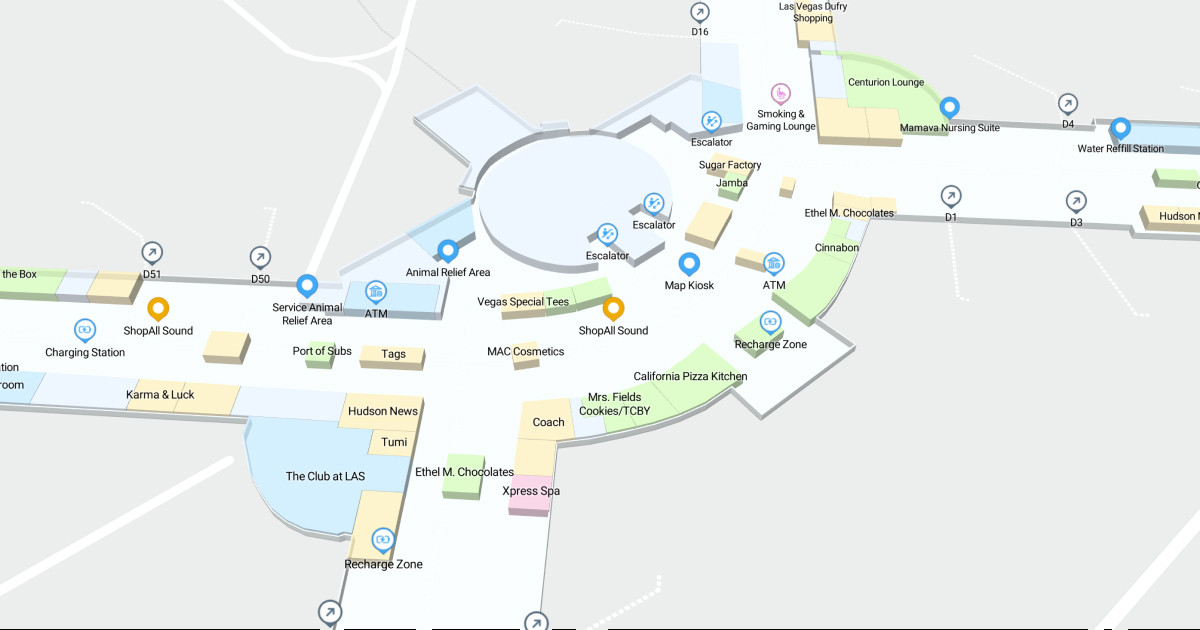 Harry Reid International Airport Terminal 1 D Map