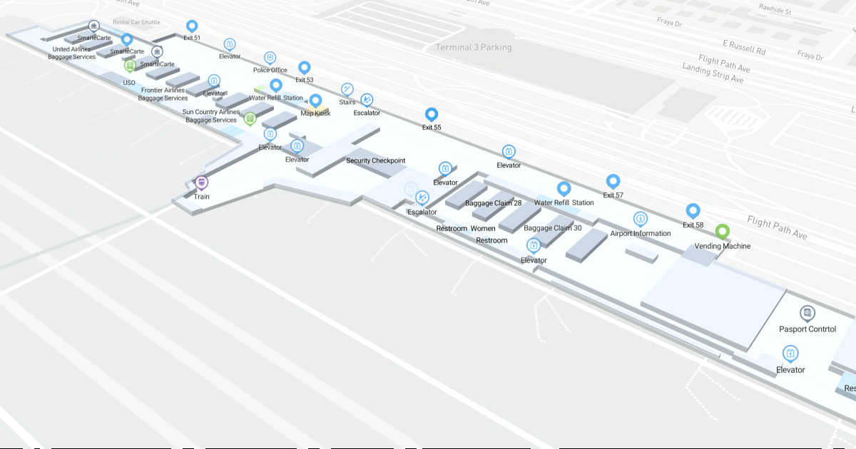 Harry Reid International Airport Terminal 3 Map