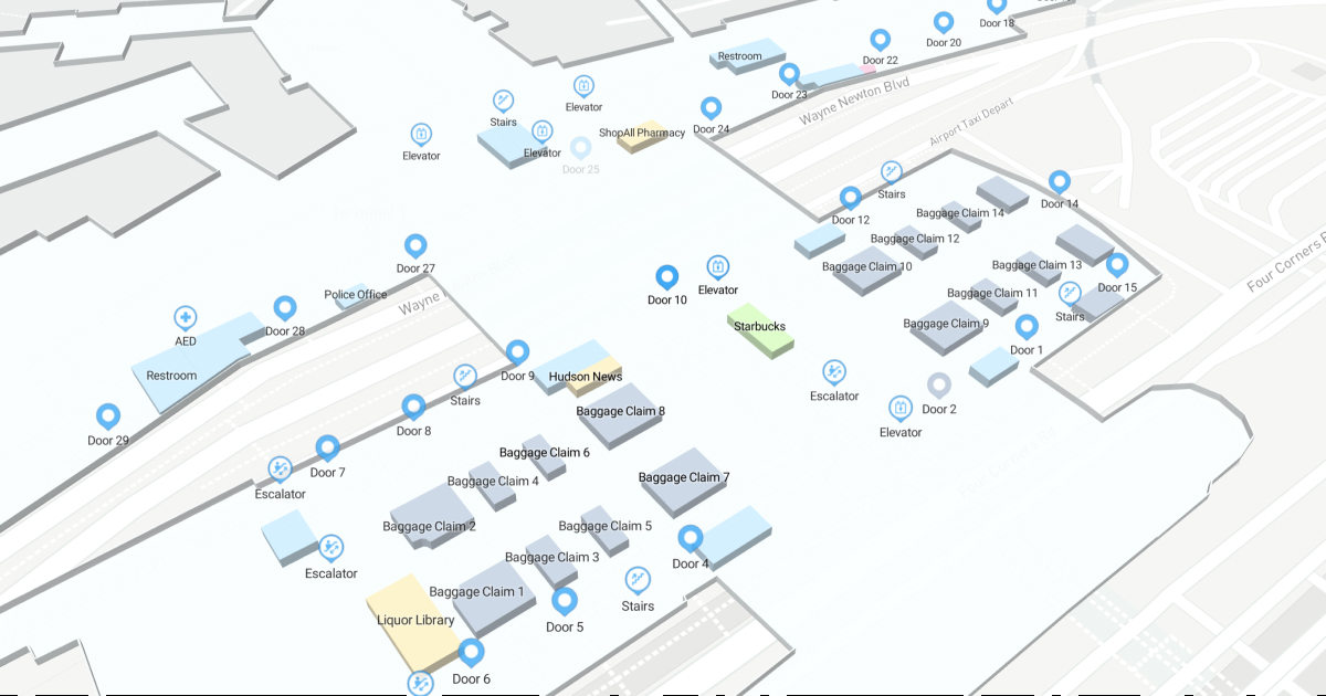 LAS Terminal 1 Baggage Claim Level Interactive map