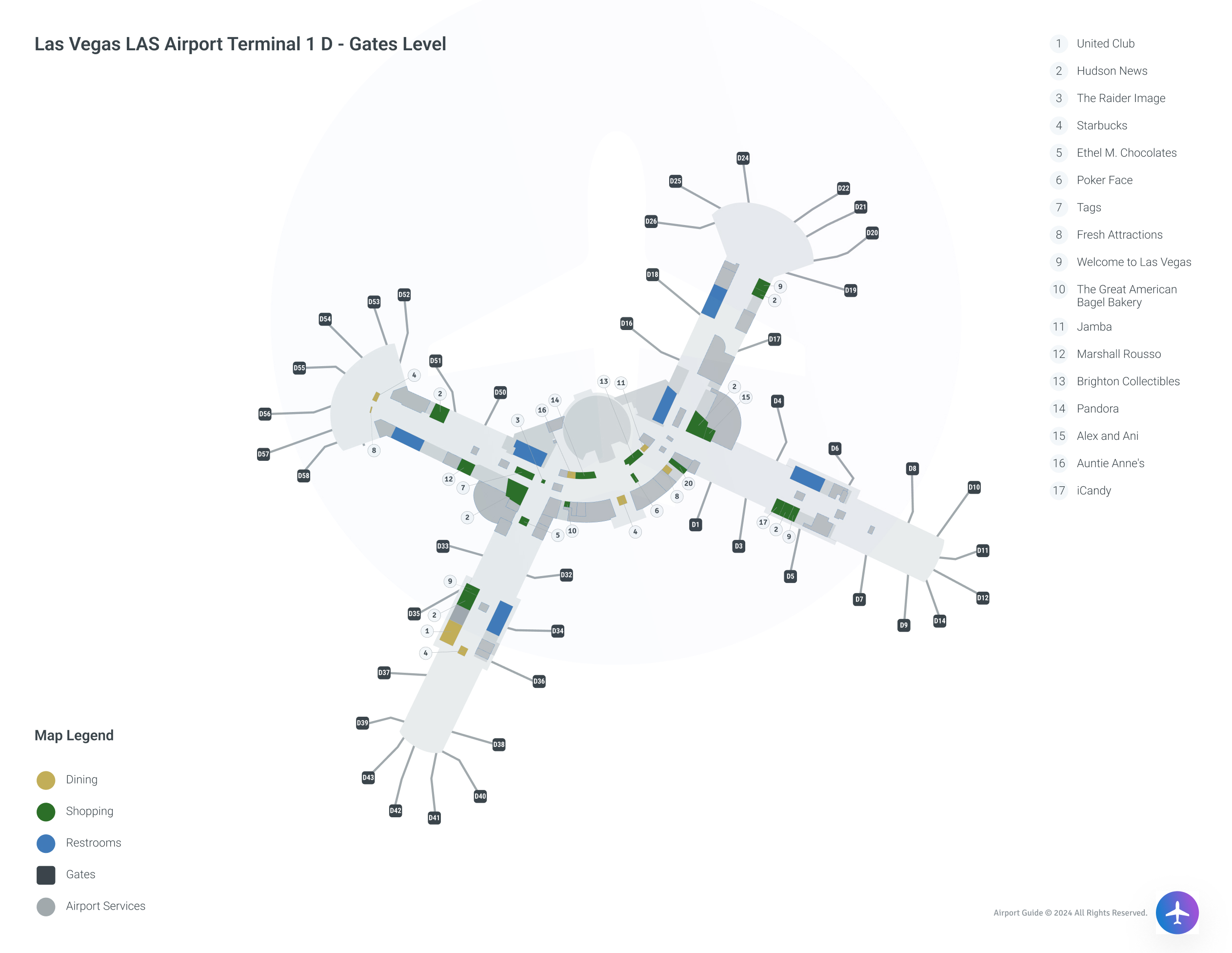 Harry Reid International Airport (LAS) Interactive Map