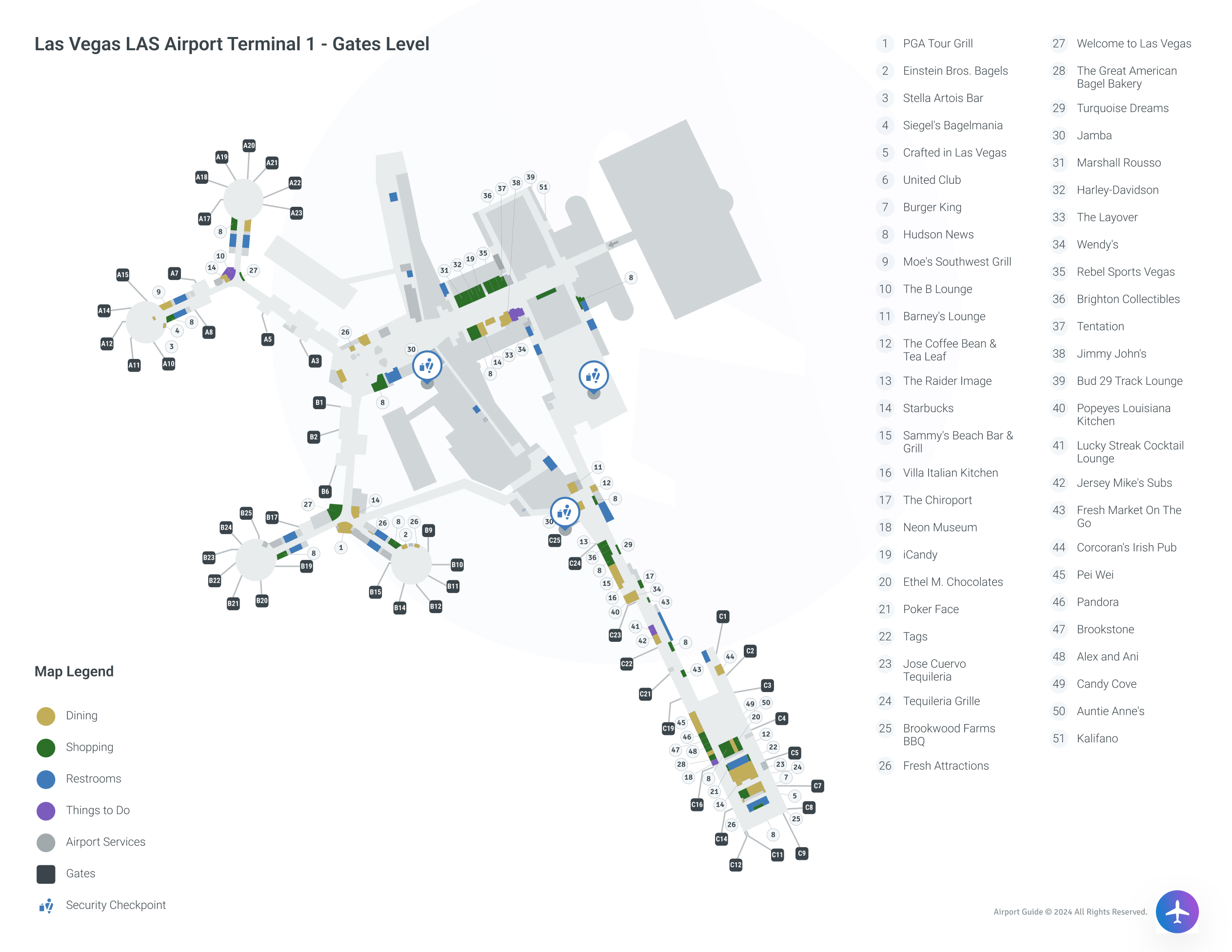 LAS Terminal 1 / Gates Level