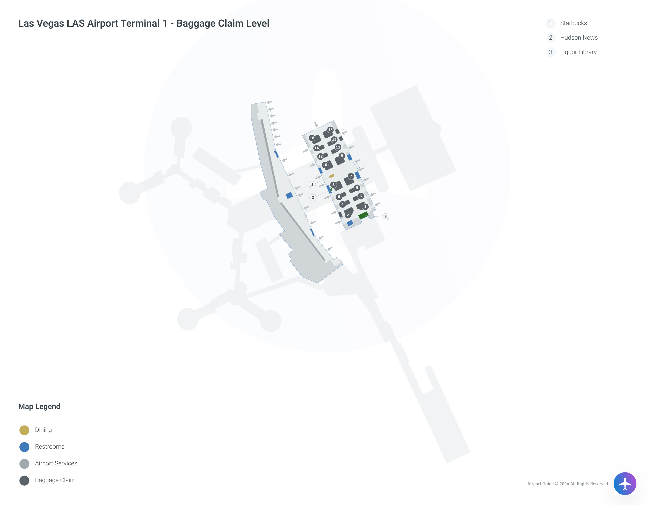 Las Vegas Airport LAS | Terminal 1/Baggage Claim Level