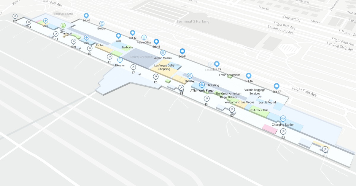 LAS Terminal 3 Gates Level Interactive map