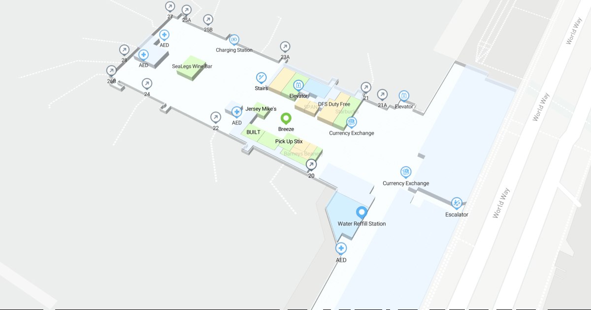 Los Angeles International Airport Terminal 2 Map